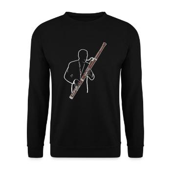 Bassoon Player Simple Drawing with a Colorful - Unisex Pullover - Schwarz - Vorne - Alina (178cm) & Michal (187cm)