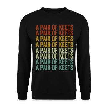 Une paire de Keets Budgerigar Possession - Sweat-shirt Unisexe - noir - Devant - Alina (178cm) & Michal (187cm)