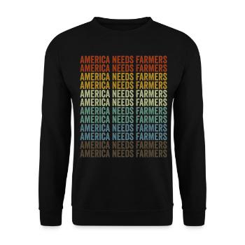 America needs farmers Farmer America - Unisex Sweatshirt - black - Front - Alina (178cm) & Michal (187cm)