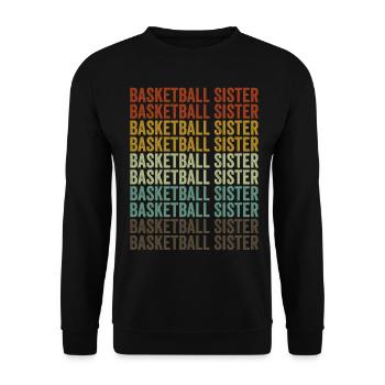 Basketball-Schwester Korbball-Schwester - Unisex Pullover - Schwarz - Vorne - Alina (178cm) & Michal (187cm)