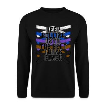 Training Rolling Martial Arts Black Belt Karate - Unisex Sweatshirt - black - Front - Alina (178cm) & Michal (187cm)