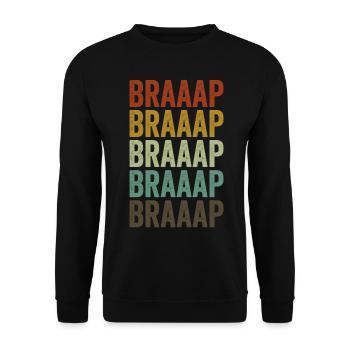 Braaap American Biker Usa Flagge Dirt Bike - Unisex Pullover - Schwarz - Vorne - Alina (178cm) & Michal (187cm)