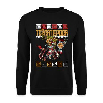 Dieu aztèque de la nuit - Tezcatlipoca - Sweat-shirt Unisexe - noir - Devant - Alina (178cm) & Michal (187cm)