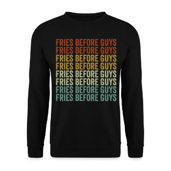 French fries lover fried potato French fries - Unisex Sweatshirt - black - Front - Alina (178cm) & Michal (187cm)