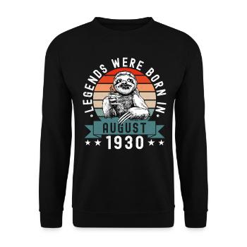Les légendes sont nées en août 1930 paresseux défectueux - Sweat-shirt Unisexe - noir - Devant - Alina (178cm) & Michal (187cm)