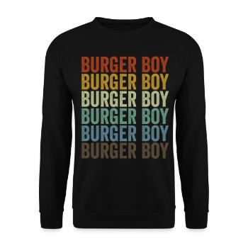 Burger Boy Fast Food Liebhaber Lustiger Burger Bur - Unisex Pullover - Schwarz - Vorne - Alina (178cm) & Michal (187cm)