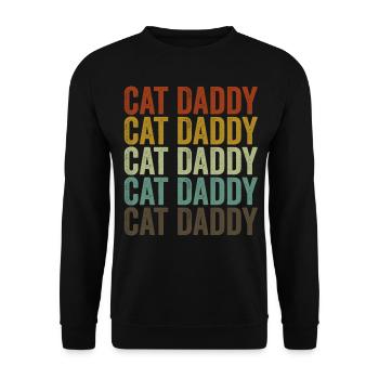 Chat Papa Fête des Pères Chat - Sweat-shirt Unisexe - noir - Devant - Alina (178cm) & Michal (187cm)