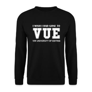 VIM University of Editing Wish I Could Exit VIM - Unisex Pullover - Schwarz - Vorne - Alina (178cm) & Michal (187cm)