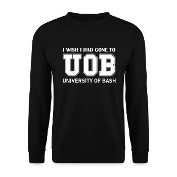 University of Bash Funny for Linux Sysadmin and - Unisex Pullover - Schwarz - Vorne - Alina (178cm) & Michal (187cm)