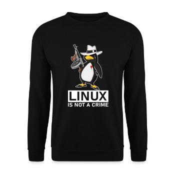 Linux is Not A Crime Linux Tux Penguin - Unisex Pullover - Schwarz - Vorne - Alina (178cm) & Michal (187cm)