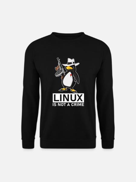 Linux is Not A Crime Linux Tux Penguin - Unisex Pullover - Schwarz