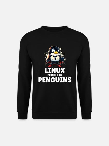 Linux Powered By Penguins - Unisex Pullover - Schwarz