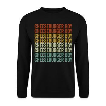 Cheeseburger Boy Burger-Liebhaber Lustiger Cheeseb - Unisex Pullover - Schwarz - Vorne - Alina (178cm) & Michal (187cm)