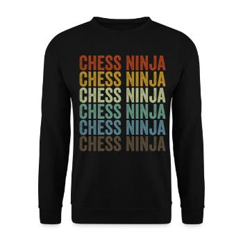 Chess Ninja Chess Board Game Gambit - Unisex Sweatshirt - black - Front - Alina (178cm) & Michal (187cm)