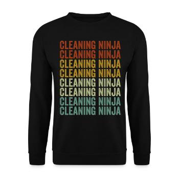 Cleaning Ninja School Caretaker Cleaning Ninja - Unisex Sweatshirt - black - Front - Alina (178cm) & Michal (187cm)