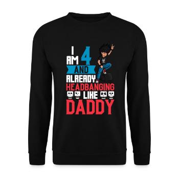 I'm 4 - Young Rocker - Unisex Sweatshirt - black - Front - Alina (178cm) & Michal (187cm)