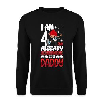 Ich bin 4 - Mädchen Rocker - Unisex Pullover - Schwarz - Vorne - Alina (178cm) & Michal (187cm)