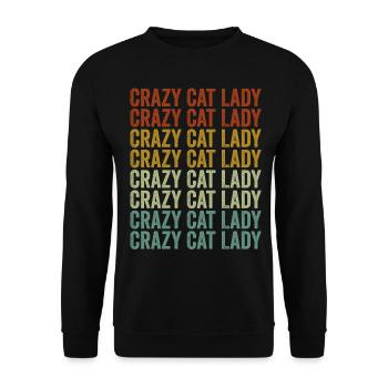 Crazy Cat Lady Purple Cats - Unisex Sweatshirt - black - Front - Alina (178cm) & Michal (187cm)