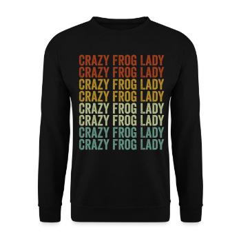 Crazy Frog Lady Frog Lady Frog Lover - Unisex Sweatshirt - black - Front - Alina (178cm) & Michal (187cm)