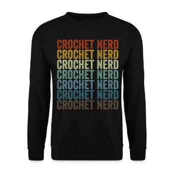 Crochet Nerd Crochet Knitting Yarn lover Grandma Mama - Unisex Sweatshirt - black - Front - Alina (178cm) & Michal (187cm)