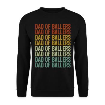 Papa of Ballers Softball Papa - Unisex Sweatshirt - black - Front - Alina (178cm) & Michal (187cm)