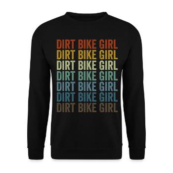Dirt Bike Girl Bike Girl Dirt Biker Us Flag Bandan - Unisex Pullover - Schwarz - Vorne - Alina (178cm) & Michal (187cm)