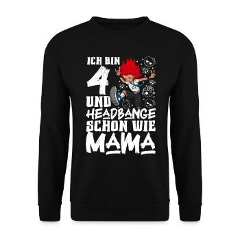Ich bin 4 - Mädchen Rocker - Unisex Pullover - Schwarz - Vorne - Alina (178cm) & Michal (187cm)