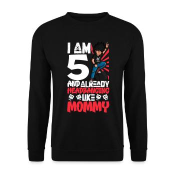I'm 5 - Young Rocker - Unisex Sweatshirt - black - Front - Alina (178cm) & Michal (187cm)