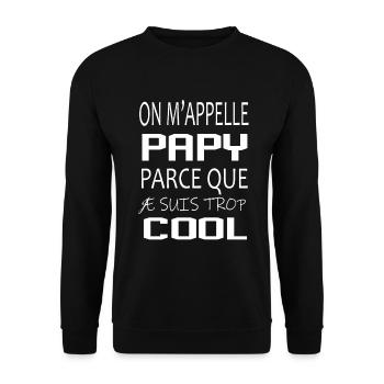 On m appelle papy parce que je suis trop cool - Sweat-shirt Unisexe - noir - Devant - Alina (178cm) & Michal (187cm)