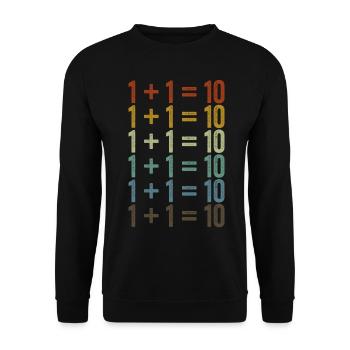 1 + 1 = 10 Programmation développeur logiciel - Sweat-shirt Unisexe - noir - Devant - Alina (178cm) & Michal (187cm)