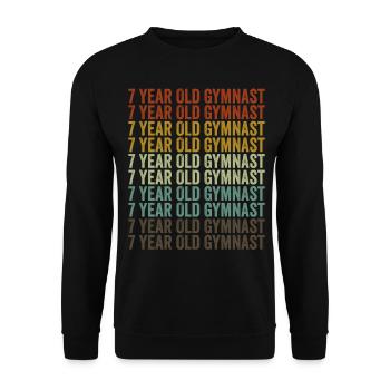 7 year old gymnast gymnastics - Unisex Sweatshirt - black - Front - Alina (178cm) & Michal (187cm)