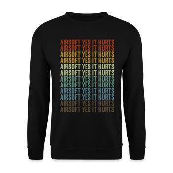 Airsoft Yes it hurts Airsoft Airsoft Game - Unisex Sweatshirt - black - Front - Alina (178cm) & Michal (187cm)