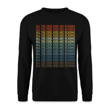 Alle coolen Kids lesen Buchleser - Unisex Pullover - Schwarz - Vorne - Alina (178cm) & Michal (187cm)