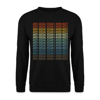 Végétaliens antisociaux J’évite de rencontrer Vega - Sweat-shirt Unisexe - noir - Devant - Alina (178cm) & Michal (187cm)