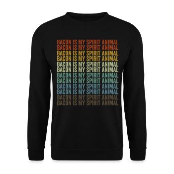 Speck ist mein Seelentier Speck-Liebhaber - Unisex Pullover - Schwarz - Vorne - Alina (178cm) & Michal (187cm)