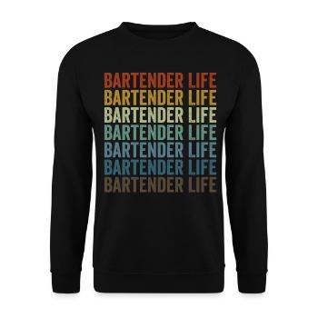 Barkeeper Leben Barkeeper Bartending - Unisex Pullover - Schwarz - Vorne - Alina (178cm) & Michal (187cm)