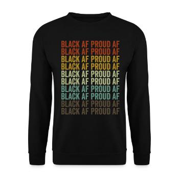 noir af fier af mélanine brun peau schwarze gesc - Sweat-shirt Unisexe - noir - Devant - Alina (178cm) & Michal (187cm)