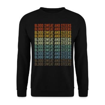 Blood, sweat and steers Hereford cattle - Unisex Sweatshirt - black - Front - Alina (178cm) & Michal (187cm)