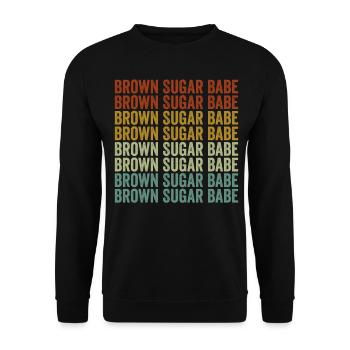 Brown Sugar Babe Melanin Brown Skin Peau noire - Sweat-shirt Unisexe - noir - Devant - Alina (178cm) & Michal (187cm)