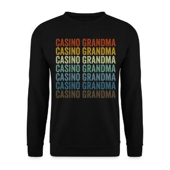 Casino Oma Spielautomat Casino Lover Oma - Unisex Pullover - Schwarz - Vorne - Alina (178cm) & Michal (187cm)