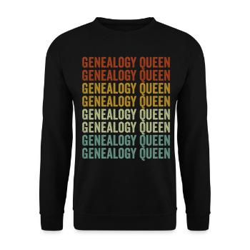 Genealogie Königin Genealogie Genealogin Königin - Unisex Pullover - Schwarz - Vorne - Alina (178cm) & Michal (187cm)