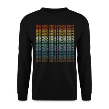Un bon bois fait un castor heureux - Sweat-shirt Unisexe - noir - Devant - Alina (178cm) & Michal (187cm)