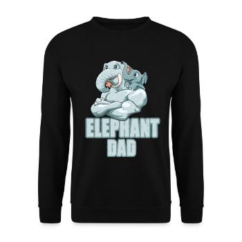 Elephant Dad für einen Elefant Liebhaber Elefant - Unisex Pullover - Schwarz - Vorne - Alina (178cm) & Michal (187cm)