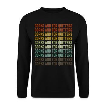 Corks and wine glass for Drückeberger wine drinkers - Unisex Sweatshirt - black - Front - Alina (178cm) & Michal (187cm)