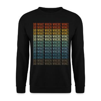 Was tun, wenn wo Wein! Weintrinker Weinglas - Unisex Pullover - Schwarz - Vorne - Alina (178cm) & Michal (187cm)