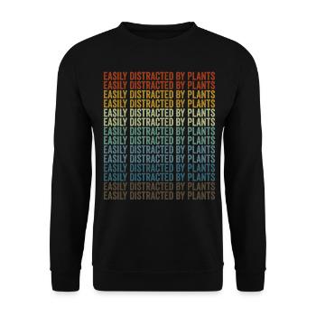 Easily distracted by plant plant lovers - Unisex Sweatshirt - black - Front - Alina (178cm) & Michal (187cm)