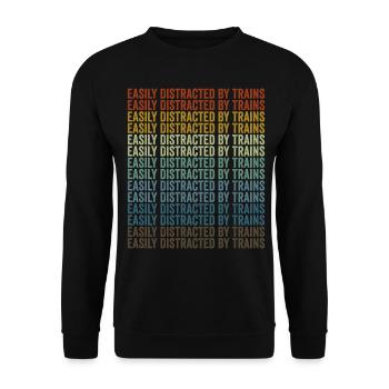 Easily distracted by trains Train lovers - Unisex Sweatshirt - black - Front - Alina (178cm) & Michal (187cm)
