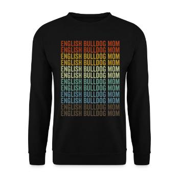 English Bulldog Mother Bulldog lover E - Unisex Sweatshirt - black - Front - Alina (178cm) & Michal (187cm)