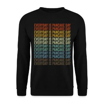 Every day is pancake day Pancake Pfannkuch - Unisex Sweatshirt - black - Front - Alina (178cm) & Michal (187cm)