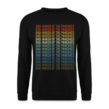 Papa: Hersteller der Pfannkuchen Pfannkuchen Papa - Unisex Pullover - Schwarz - Vorne - Alina (178cm) & Michal (187cm)
